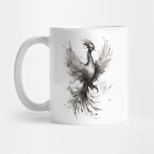 Phoenix bird japanese ink drawing Mug